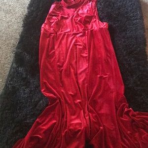 Red velvet dress